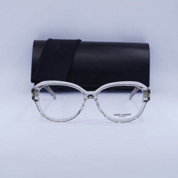 Saint Laurent SL411 004 Square Eyeglasses 57mm - Transparent - Picture 3 of 10